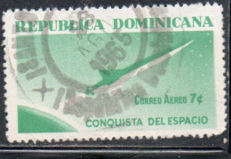 DOMINICAN DOMINACAINE DOMINICANA REPUBLIC 1964 CONQUEST OF SPACE SPACE ROCKET LEAVING EARTH 2c USED - Dominicaine (République)
