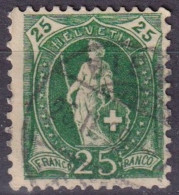 Stehende Helvetia 67D, 25 Rp.grün  BIENNE      1899 - Gebraucht