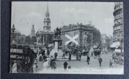 LONDON CHARING CROSS AND TRAFALGAR SQUARE OLD B/W POSTCARD LL LEVY NO 86 - Trafalgar Square