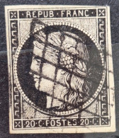 France 1849 N°3a Ob Grille Court Mais Pas Touché  Cote 75€ - 1849-1850 Ceres