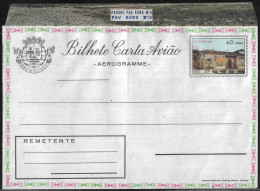 MACAU MACAO 1976 Aerogramme "Pagode Pau Kong Miu" - Cartas & Documentos