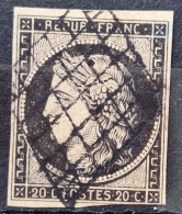 France 1849 N°3a Ob Grille Touché En Bas  Cote 75€ - 1849-1850 Ceres