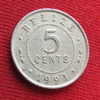 Belize 5 Cents 1991 KM# 34a Lt 1181 *V1T Beliz Belice - Belize