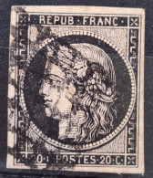 France 1849 N°3 Ob Grille TB  Cote 70€ - 1849-1850 Ceres