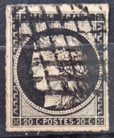 France 1849 N°3 Ob Grille TB Cote 70€ - 1849-1850 Ceres