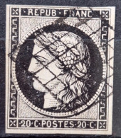 France 1849 N°3a Ob Grille Court Mais Pas Touché Cote 75€ - 1849-1850 Ceres