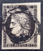 France 1849 N°3 Ob Grille TB Cote 70€ - 1849-1850 Ceres