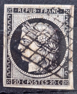 France 1849 N°3a Ob Grille TB Cote 75€ - 1849-1850 Ceres