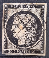 France 1849 N°3 Ob Grille TB  Cote 70€ - 1849-1850 Ceres