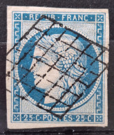 France 1850 N°4 Ob Grille TB  Cote 65€ - 1849-1850 Ceres