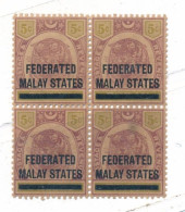 Malaisie états Malais Fédérés N° 4 Bloc De 4 (*) - Federated Malay States