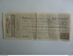 Delcampe - Droguerie Teinture Peinture L. PANCAUT BORDEAUX  Lettre De Change Timbre Fiscal De Dimension 5  1899 (octobre 2023 Clas) - Letras De Cambio