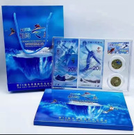 China 2022 Beijing  Olympics Winter Games Sounvenir Banknotes 2P + Coins 2P - Chine