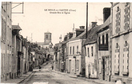 LE MESLE MÊLE SUR SARTHE GRANDE RUE ET EGLISE TBE - Le Mêle-sur-Sarthe