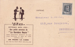 Carte Bruxelles Porte Du Rivage , La Dernière Heure 1928 - Typo Precancels 1922-31 (Houyoux)