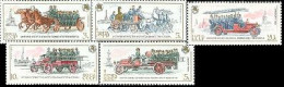 USSR Russia 1984 History Of Fire Engines Set Of 5 Stamps Mint - Trucks