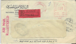 EGYPTE POSTE AERIENNE LETTRE EMA RECOMMANDEE NATIONAL BANK OR EGYPT CAIRO, CACHET AERODROME DU CAIRE 1956 - A VOIR - Poste Aérienne