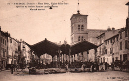 Valence - La Place Belat, Eglise St Saint-Jean (Clocher Carolingien) Et Marché Couvert - Carte B.F. N° 172 Non Circulée - Valence