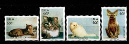 - Chats - ITALIE - 1993 - N° 2004 / 07 - ** - Série Complète - Chats Domestiques