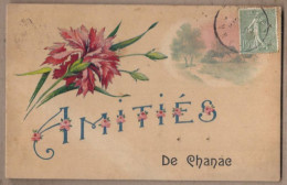 CPA 48 - CHANAC - Amitiés De CHANAC - TB CP Fantaisie Sur Le Village Avec Fleurs - Chanac