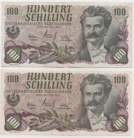 Austria, 2 Banconote Da 100 Schellini Anno 1960 Pick 138 A  Spl  ( Diverse Nei Particolari ) - Oesterreich