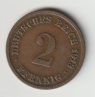 DEUTSCHES REICH 1913 D: 2 Pfennig, KM 16 - 2 Pfennig