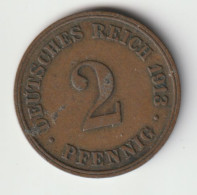 DEUTSCHES REICH 1913 D: 2 Pfennig, KM 16 - 2 Pfennig