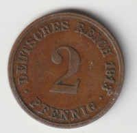 DEUTSCHES REICH 1913 D: 2 Pfennig, KM 16 - 2 Pfennig