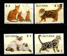 - Chats - 1988 - GUYANA - N° 1769MJ / MM - ** - Série Complète - Chats Domestiques