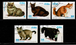 - Chats - 1994 - CUBA - N° 3351 / 55 - Oblitérés - Manque 3355 - Chats Domestiques