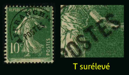 FRANCE - YT PREO 51 E (Type III) - VARIETE T Surélevé - TIMBRE SANS GOMME - Used Stamps