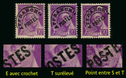 FRANCE - YT PREO 78  - 3 VARIETES - 3 TIMBRES SANS GOMME - Gebruikt