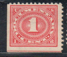 USA STATI UNITI 1917 VARIETY REVENUE STAMPS DOCUMENTARY 1c MNH - Unused Stamps