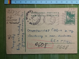 KOV 27-8 - CARTE POSTALE, POSTCARD, YUGOSLAVIA, SABAC - Storia Postale