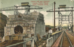 PANAMA - CENTRE WALL AND CHAMNER CRANES, PEDRO MIGUEL LOCKS, PANAMA CANAL  - 1907 - Panama