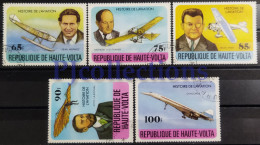 N1444- BURKINA FASO 1978 STORIA DELL'AVIAZIONE FULL SET 5 STAMPS USATI - USED - Burkina Faso (1984-...)