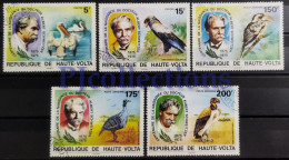 N1445- BURKINA FASO 1975 ALBERT SCHWEITZER FULL SET 5 STAMPS USATI - USED - Burkina Faso (1984-...)