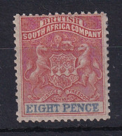 Rhodesia - BSAC: 1892/94   Arms    SG24     8d  Red & Ultramarine  MH    - Other & Unclassified