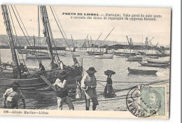 CPA Lisbonne Porto Vista Geral Do Ante Porto E Entrada Das Docas De Reparaçao Da Empresa Hersent - Lisboa