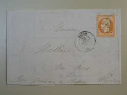 DD20 FRANCE  BELLE LETTRE   1863 DIJON  A GRANDET+ NAPOLEON 40C +AFFRANCH. INTERESSANT+++ - 1862 Napoléon III.