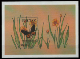 Bhutan 1990 - Mi-Nr. Block 244 ** - MNH - Schmetterlinge / Butterflies - Bhoutan