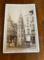 Rouen * Place Et Fontaine De La Croix De Pierre * Photo CDV Cabinet Albuminée Circa 1860/1890 * Photographe - Rouen