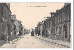 CPA 76 Totes Route De Dieppe Train Tramway  - Totes