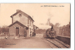 CPA 76 Yerville La Gare Train Tramway  - Yerville