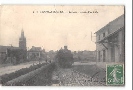 CPA 76 Yerville La Gare Train Tramway  - Yerville