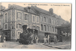 CPA 76 Saint St Romain De Colbosc Le Tramway à L'Arrivée Train Tramway  - Saint Romain De Colbosc