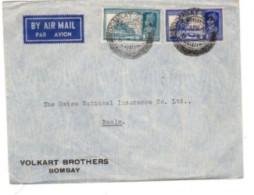 India Postage 1939 By Air Mail George VI Bombay To Basle - 1936-47 Roi Georges VI