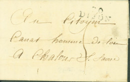 21 Cote D'Or Marque Postale Noire 20 DIJON (24x8,5) 15 SEPT 1793 Taxe Manuscrite - 1701-1800: Vorläufer XVIII