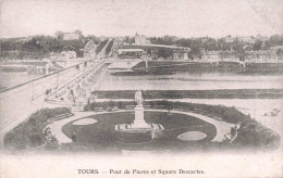 FRANCE - Tours - Pont De Pierre Et Square Descartes - Carte Postale Ancienne - Tours