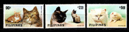 - Chats - PHILIPINES - 1979 - N°1139 / 41 + 1143 - ** - - Chats Domestiques